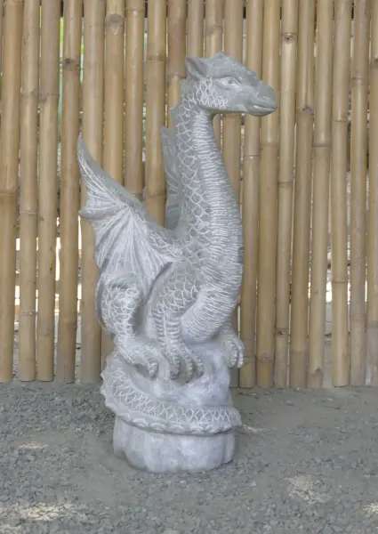 Product image 1 of the product “Sitting dragon on stone, approx. 75 H cm, cast stone, natural ”